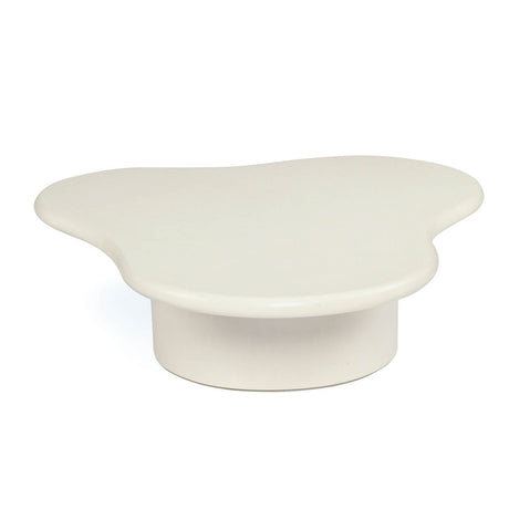 Lorenzo Micro Cement Organic Coffee Table – 1.0m (Clover) – Ivory