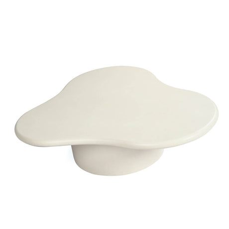 Lorenzo Micro Cement Organic Coffee Table – 1.0m (Clover) – Ivory
