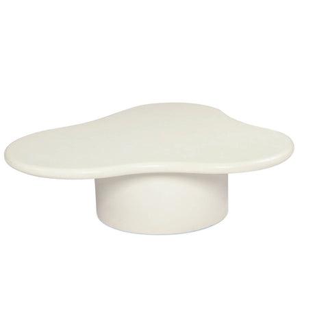 Lorenzo Micro Cement Organic Coffee Table – 1.0m (Clover) – Ivory