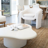 Lorenzo Micro Cement Organic Coffee Table – 1.0m (Clover) – Ivory