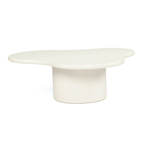 Lorenzo Micro Cement Organic Coffee Table – 1.2m (Clover) – Ivory