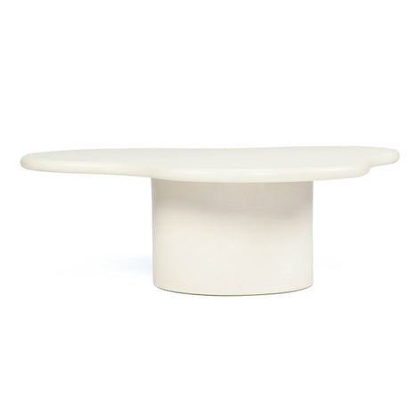 Lorenzo Micro Cement Organic Coffee Table – 1.2m (Clover) – Ivory