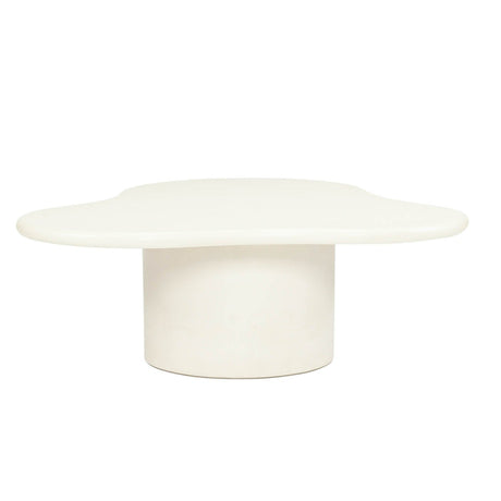 Lorenzo Micro Cement Organic Coffee Table – 1.2m (Clover) – Ivory