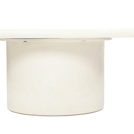 Lorenzo Micro Cement Organic Coffee Table – 1.2m (Clover) – Ivory