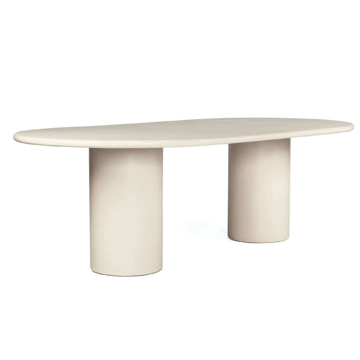 Lorenzo Micro Cement  Oval Dining Table – Ivory – 2.4m