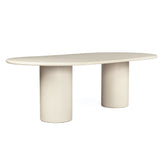 Lorenzo Micro Cement  Oval Dining Table – Ivory – 2.4m