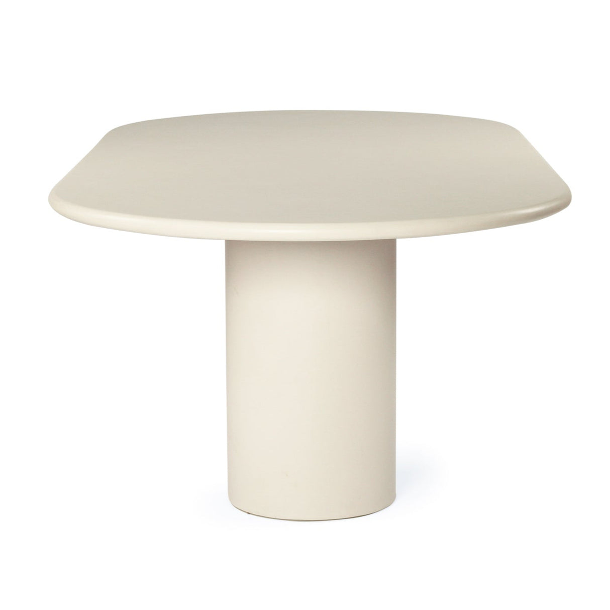 Lorenzo Micro Cement  Oval Dining Table – Ivory – 2.4m