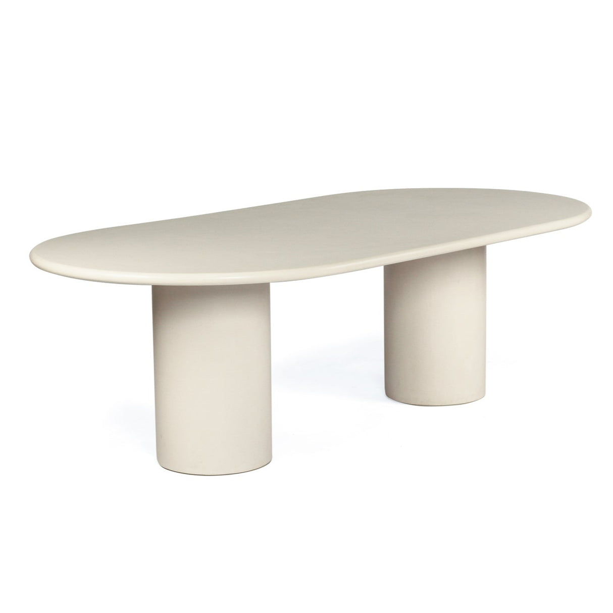 Lorenzo Micro Cement  Oval Dining Table – Ivory – 2.4m