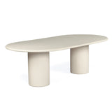 Lorenzo Micro Cement  Oval Dining Table – Ivory – 2.4m