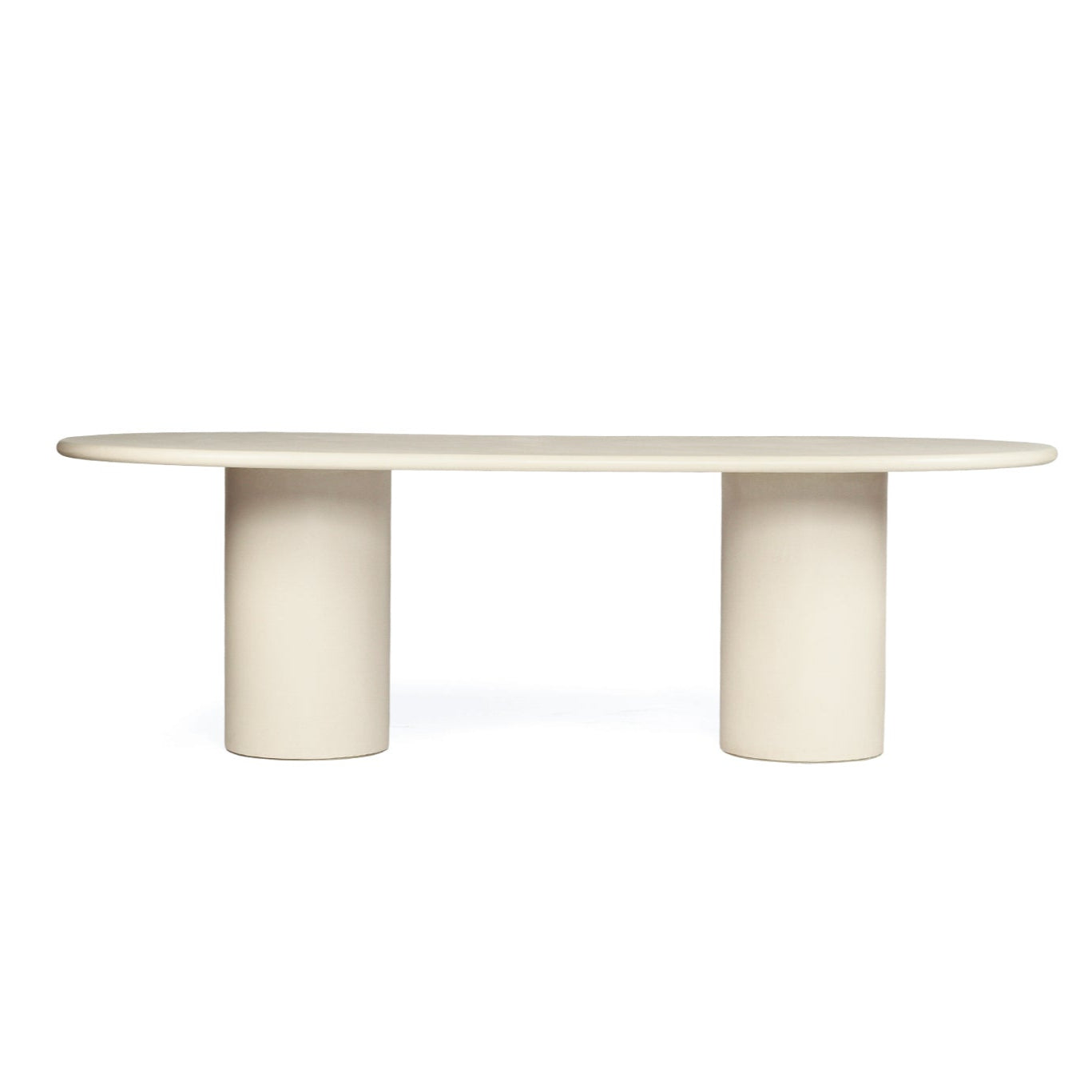 Lorenzo Micro Cement  Oval Dining Table – Ivory – 2.4m