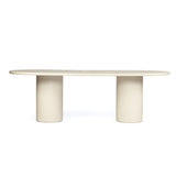Lorenzo Micro Cement  Oval Dining Table – Ivory – 2.4m
