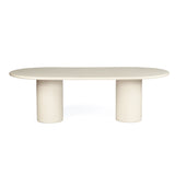 Lorenzo Micro Cement  Oval Dining Table – Ivory – 2.4m