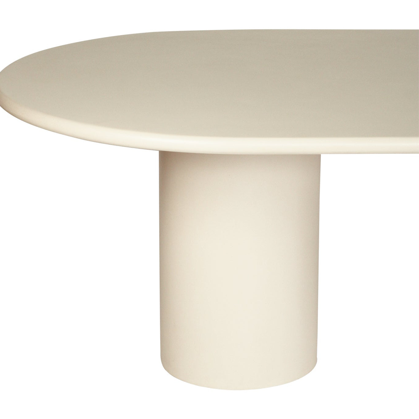 Lorenzo Micro Cement  Oval Dining Table – Ivory – 2.4m