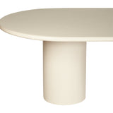 Lorenzo Micro Cement  Oval Dining Table – Ivory – 2.4m