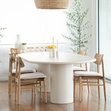 Lorenzo Micro Cement  Oval Dining Table – Ivory – 2.4m