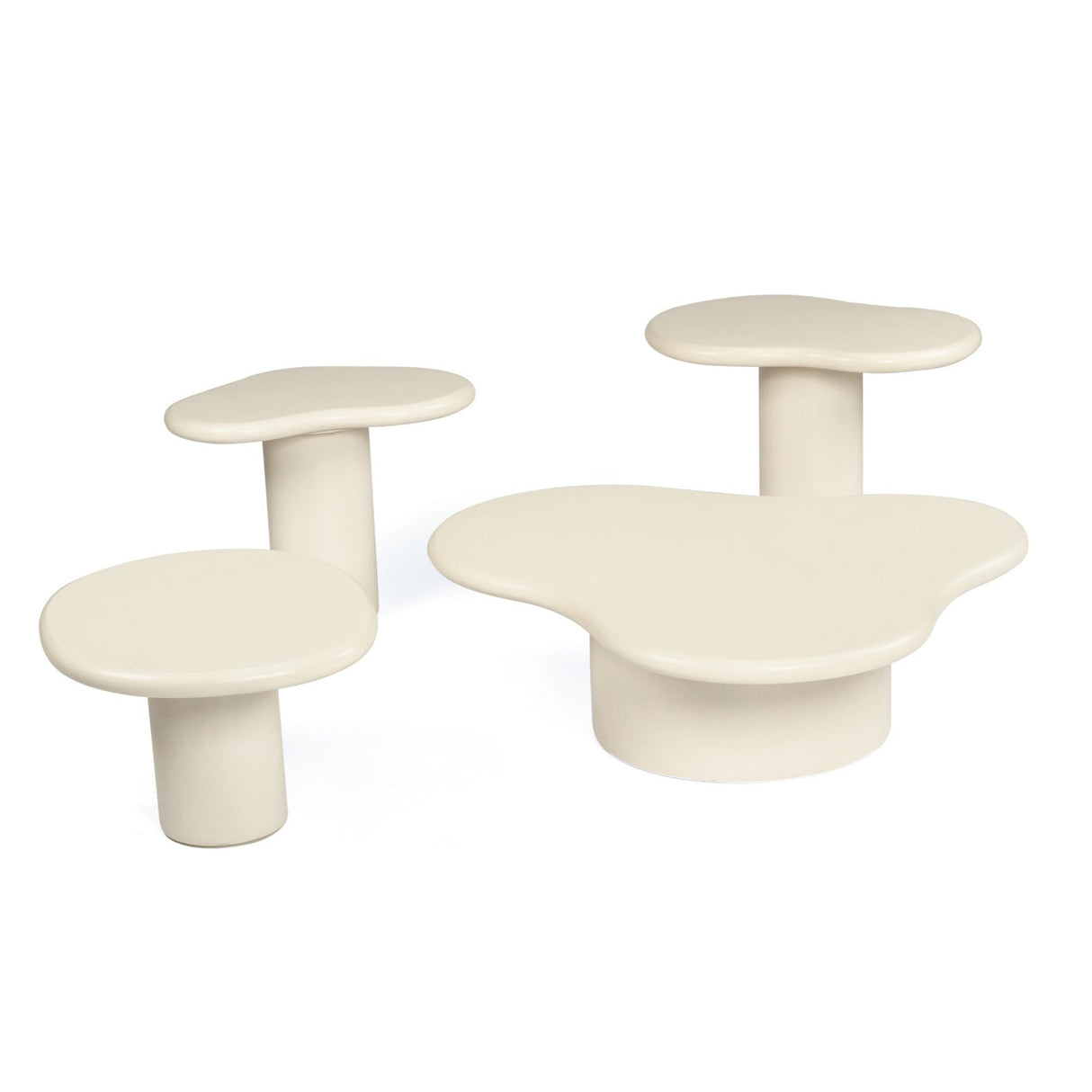 Lorenzo micro cement Organic Side Table – 0.6m (Low) – Latte