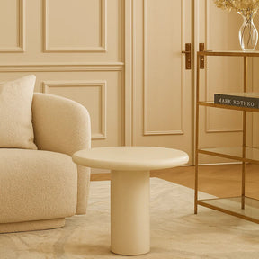 Lorenzo micro cement Organic Side Table – 0.6m (Low) – Latte