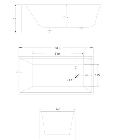 Lotus Gloss White Square Bathtub