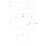 Lotus Gloss White Square Bathtub