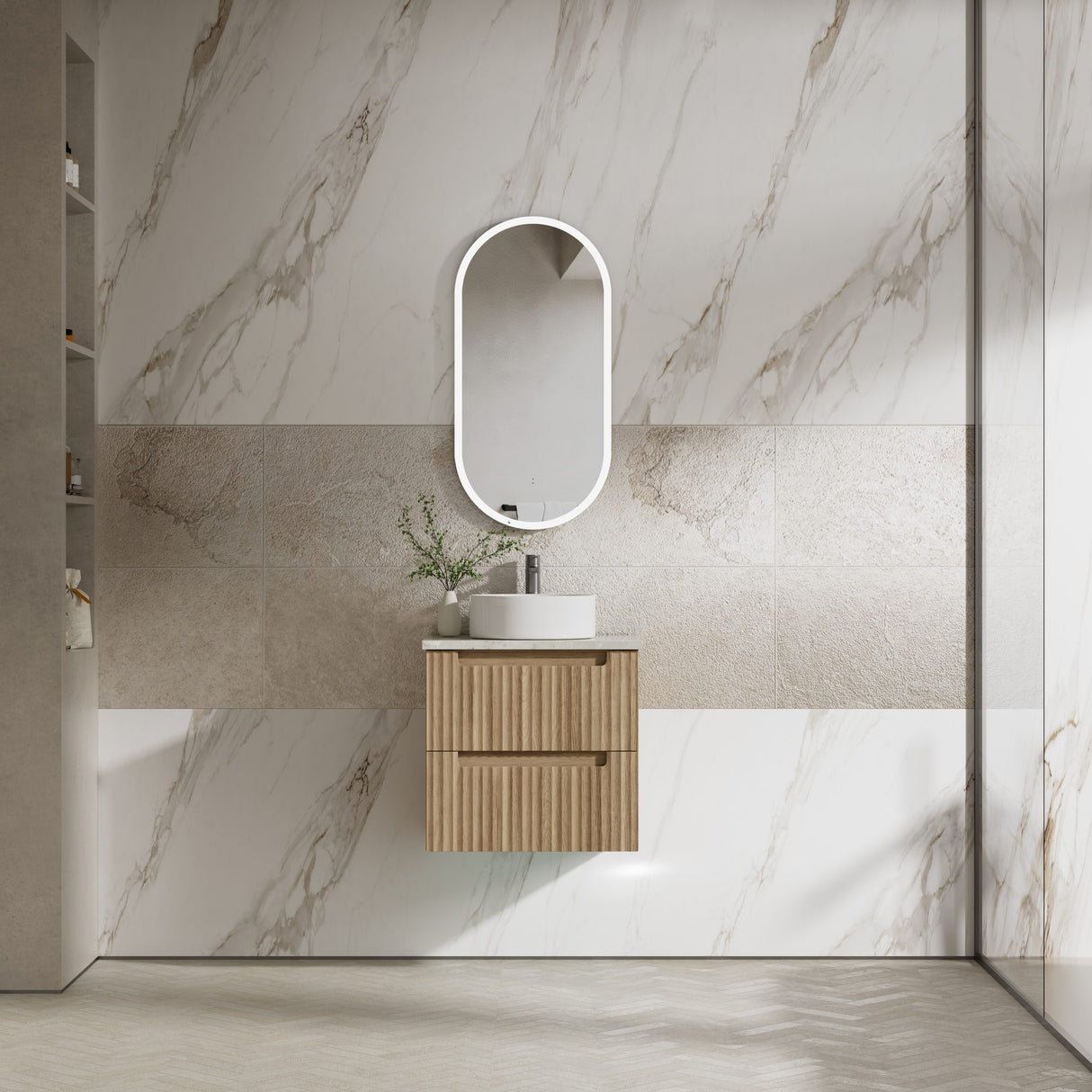 Lovina Tier Wall Hung Vanity Harvest Oak (All Sizes)