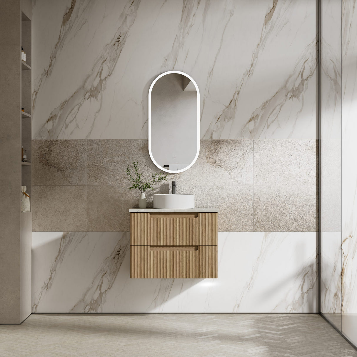 Lovina Tier Wall Hung Vanity Harvest Oak (All Sizes)
