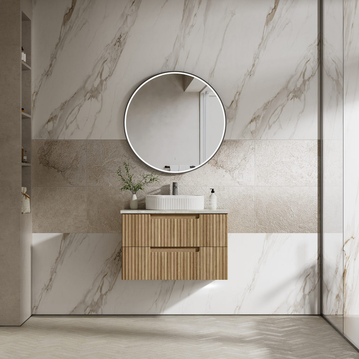 Lovina Tier Wall Hung Vanity Harvest Oak (All Sizes)