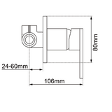 LUCID PIN Wall Mixer 80mm - Chrome Technical Drawing