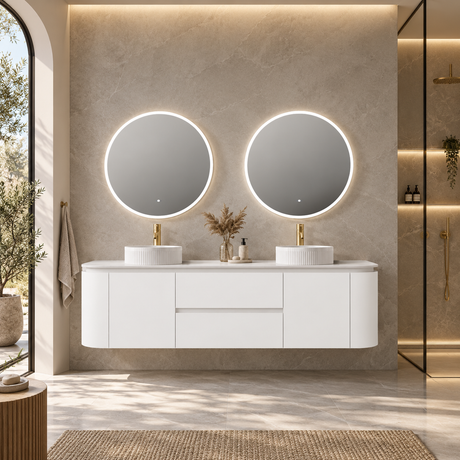 Lukka Devito Modern PVC Wall Hung Vanity - Matte White 