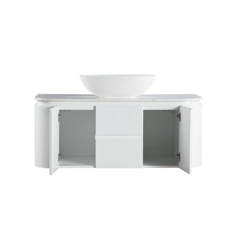Lukka Devito Modern PVC Wall Hung Vanity - Matte White 