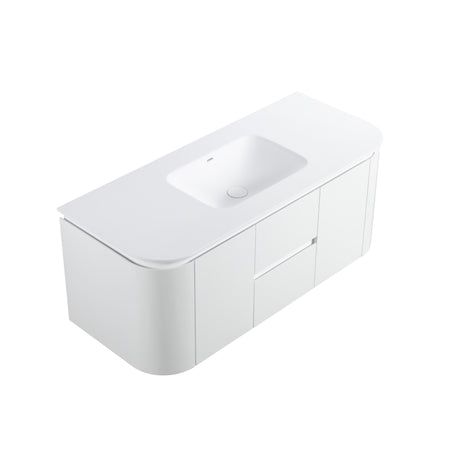 Lukka Devito Modern PVC Wall Hung Vanity - Matte White 