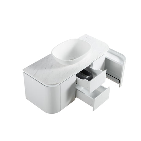 Lukka Devito Modern PVC Wall Hung Vanity - Matte White 