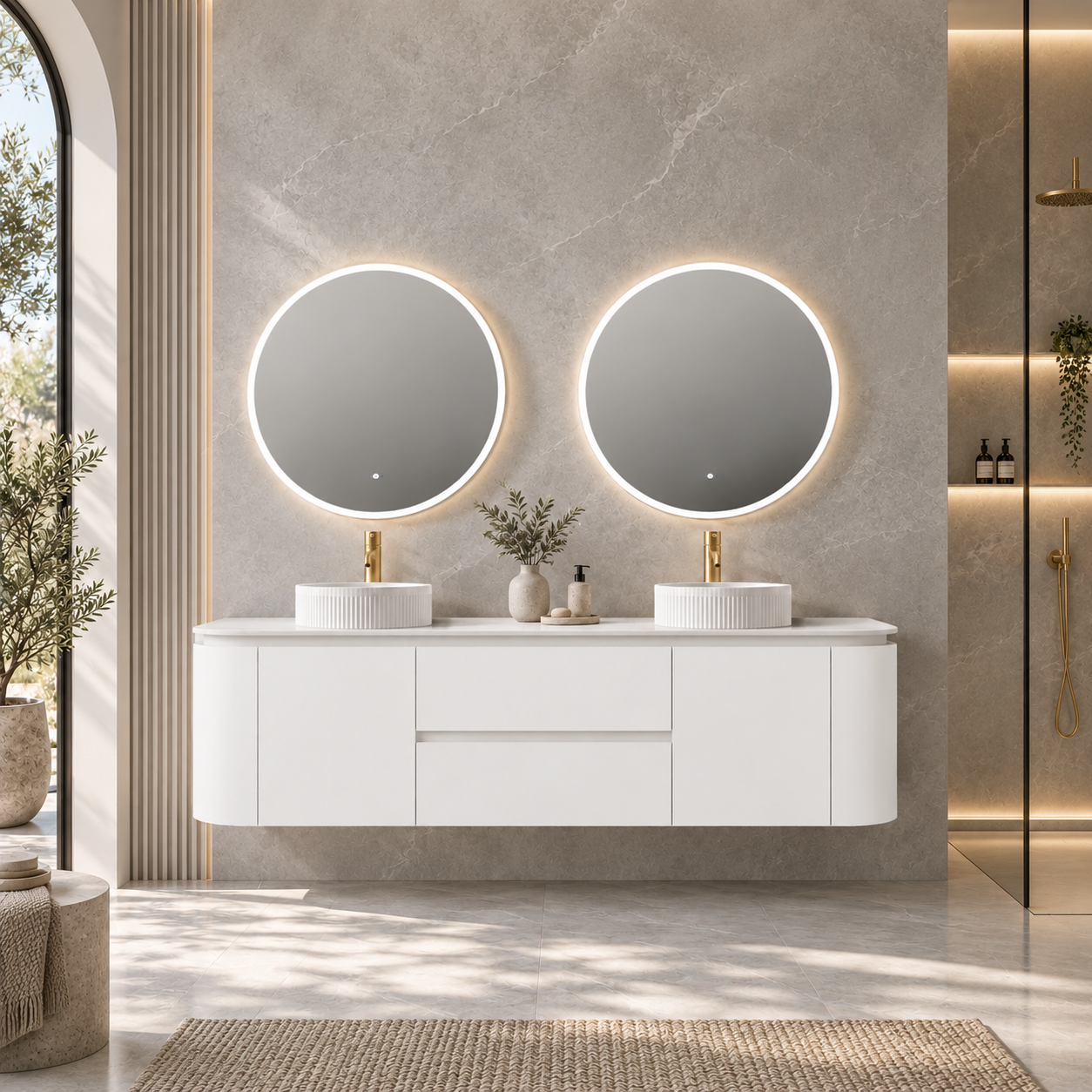 Lukka Devito Modern PVC Wall Hung Vanity - Matte White 