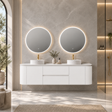 Lukka Devito Modern PVC Wall Hung Vanity - Matte White 