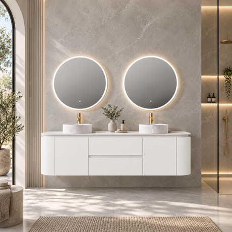 Lukka Devito Modern PVC Wall Hung Vanity - Matte White 