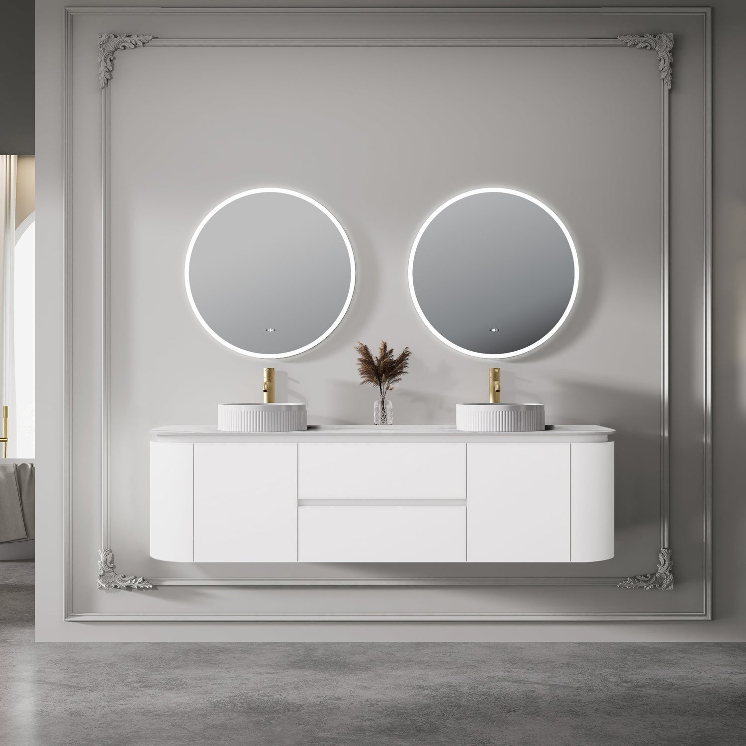 Lukka Devito Modern PVC Wall Hung Vanity - Matte White 