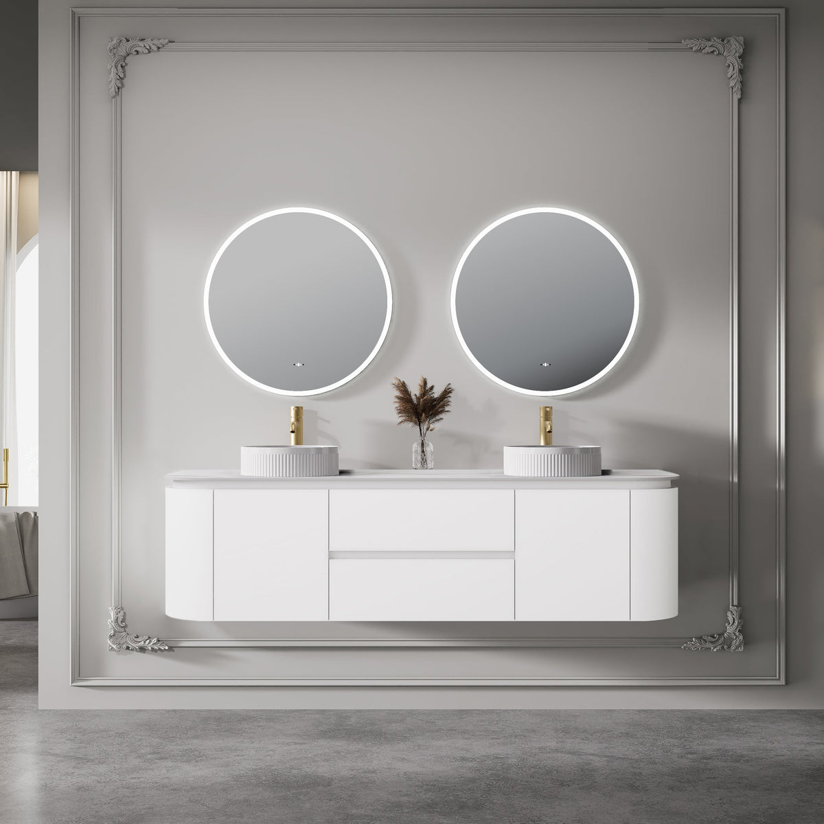Lukka Devito Modern PVC Wall Hung Vanity - Matte White 