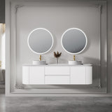 Lukka Devito Modern PVC Wall Hung Vanity - Matte White 