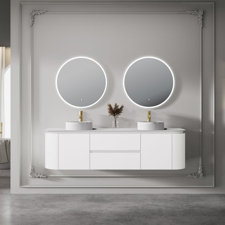 Lukka Devito Modern PVC Wall Hung Vanity - Matte White 