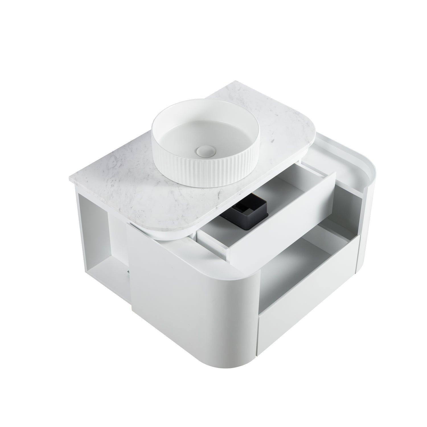 Lukka Devito Modern PVC Wall Hung Vanity - Matte White 