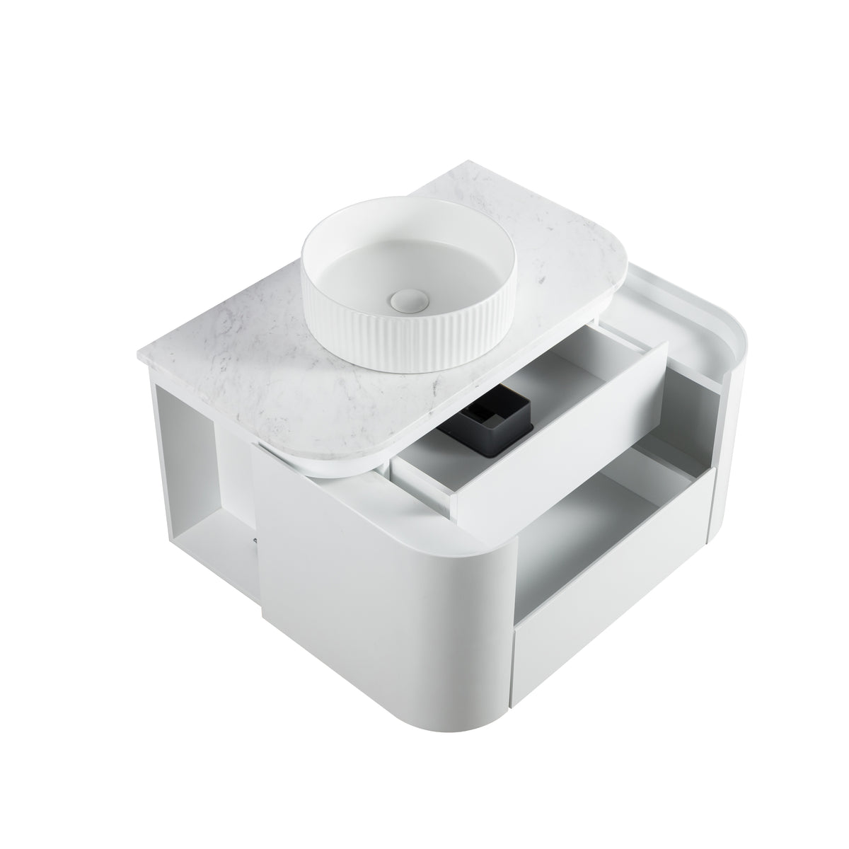 Lukka Devito Modern PVC Wall Hung Vanity - Matte White 