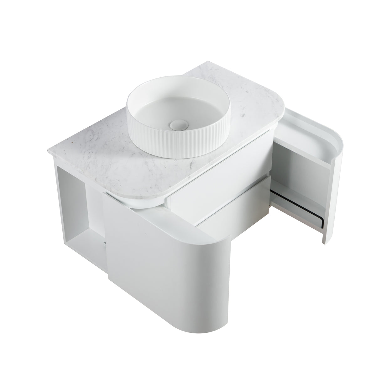Lukka Devito Modern PVC Wall Hung Vanity - Matte White 