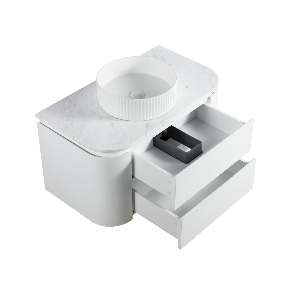 Lukka Devito Modern PVC Wall Hung Vanity - Matte White 