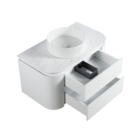 Lukka Devito Modern PVC Wall Hung Vanity - Matte White 