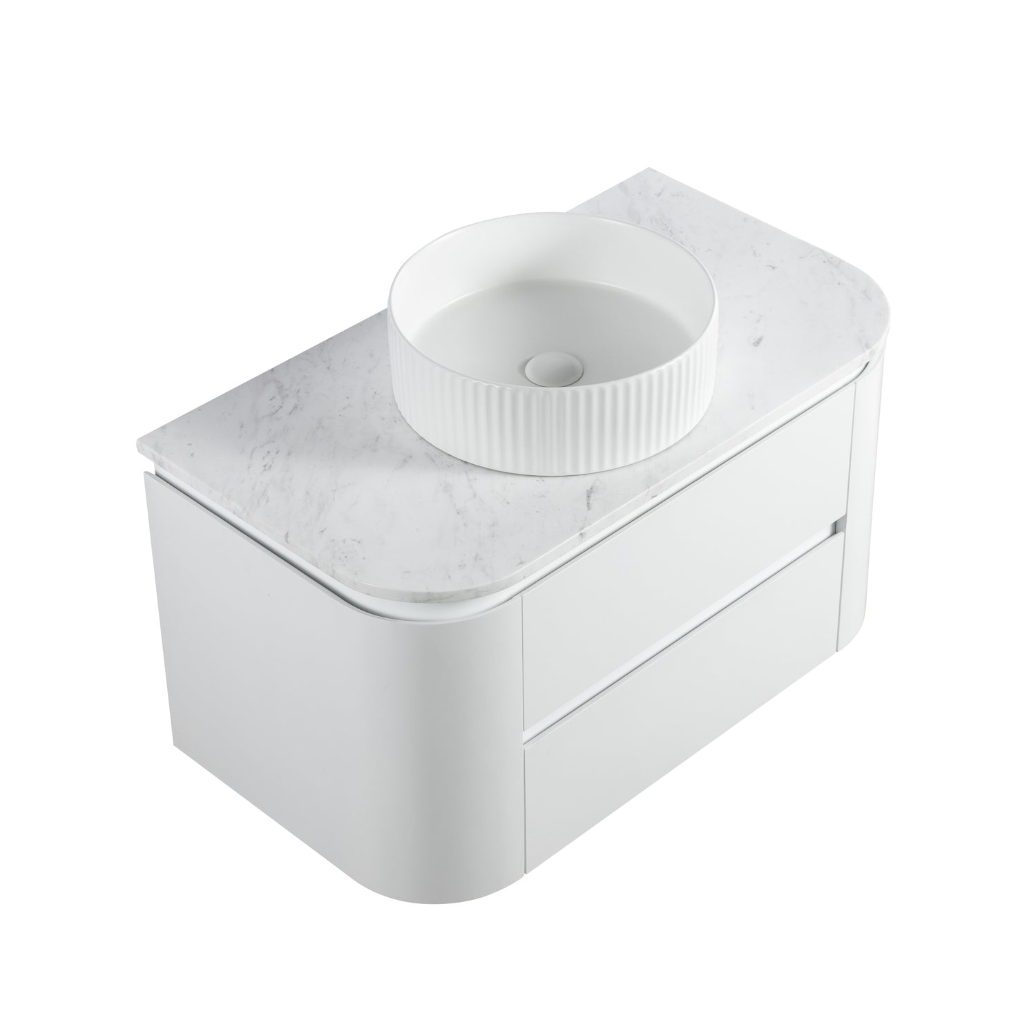 Lukka Devito Modern PVC Wall Hung Vanity - Matte White 