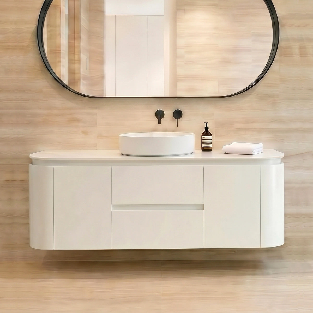 Lukka Devito Modern PVC Wall Hung Vanity - Matte White 