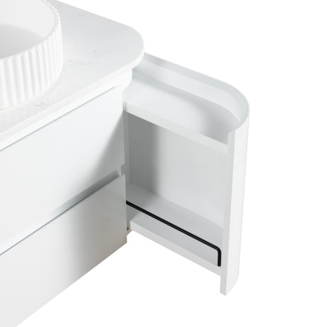 Lukka Devito Modern PVC Wall Hung Vanity - Matte White 
