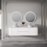 Lukka Devito Modern PVC Wall Hung Vanity - Matte White 