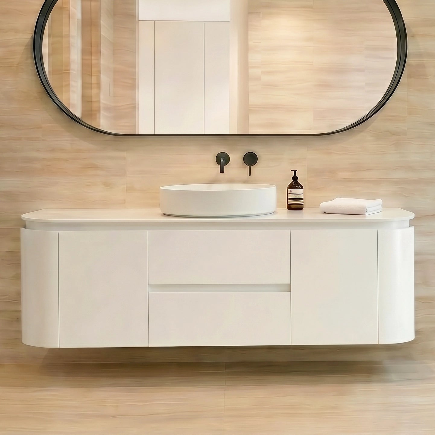 Lukka Devito Modern PVC Wall Hung Vanity - Matte White 