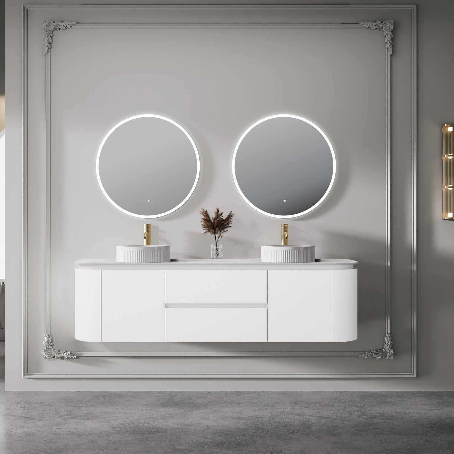 Lukka Devito Modern PVC Wall Hung Vanity-Matte White