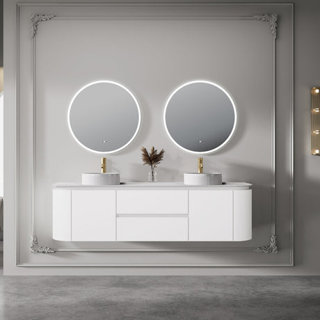 Lukka Devito Modern PVC Wall Hung Vanity-Matte White